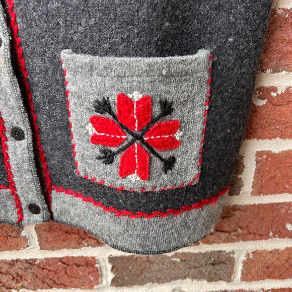 Vintage Marisa Christina Cute Holiday Skiing Wool Sweater Vest Sz L - Picture 4 of 5